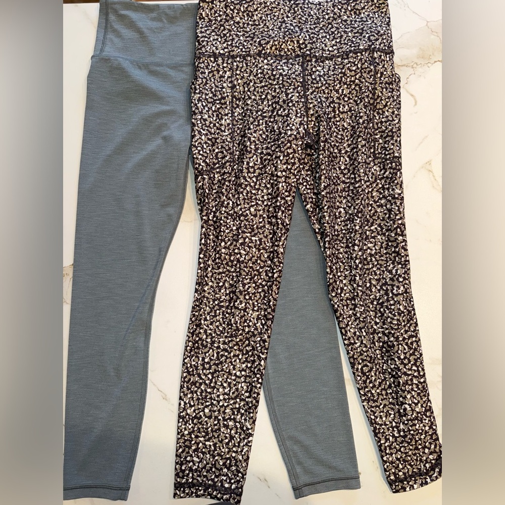 Athleta Leggings Bundle | Womens Small | Gray & Printed High Rise 7/8 Tight